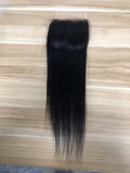 Human hair closures 4x4 transparent